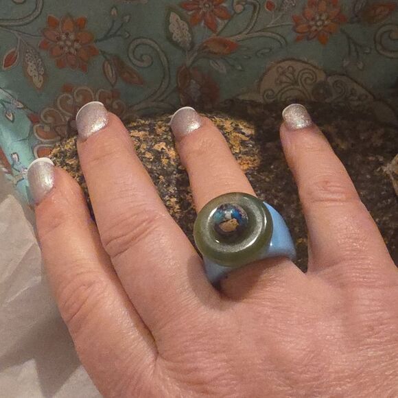 New Free People Acrylic Stone Open Back Statement Ring - Picture 1 of 6
